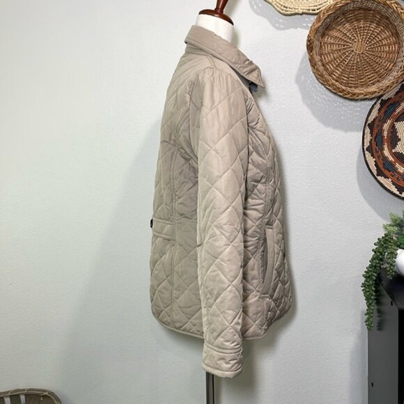 Women's Barbour Forth Quilt Coat The Tartan Collection Tan Size 8 - Picture 4 of 16